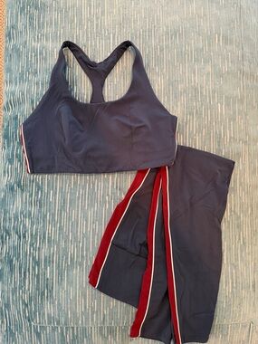Target Navy Blue and Burgundy Legging Set